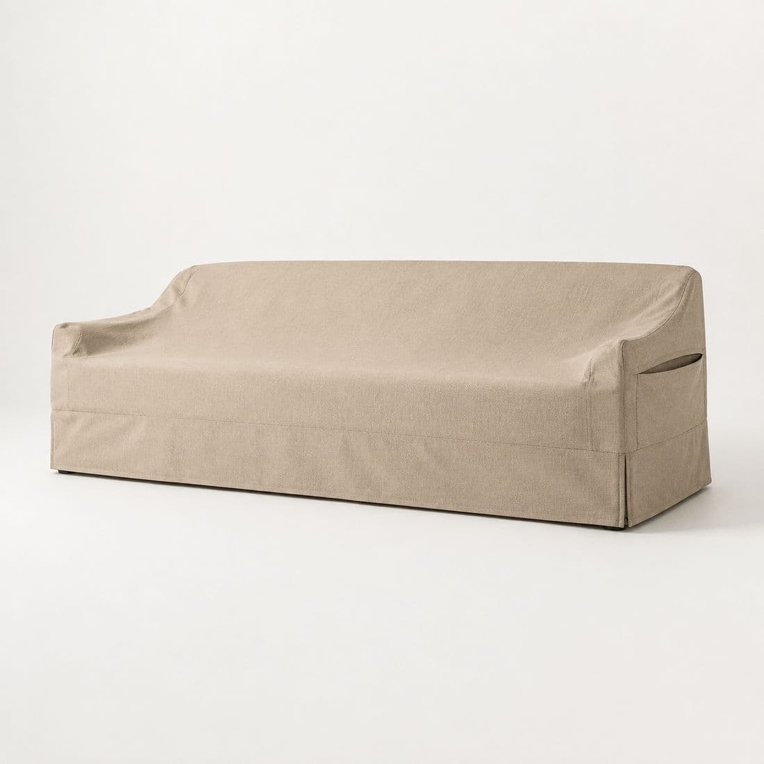 Sofa Cover W3: A three-seat outdoor sofa, covered through the cold months.