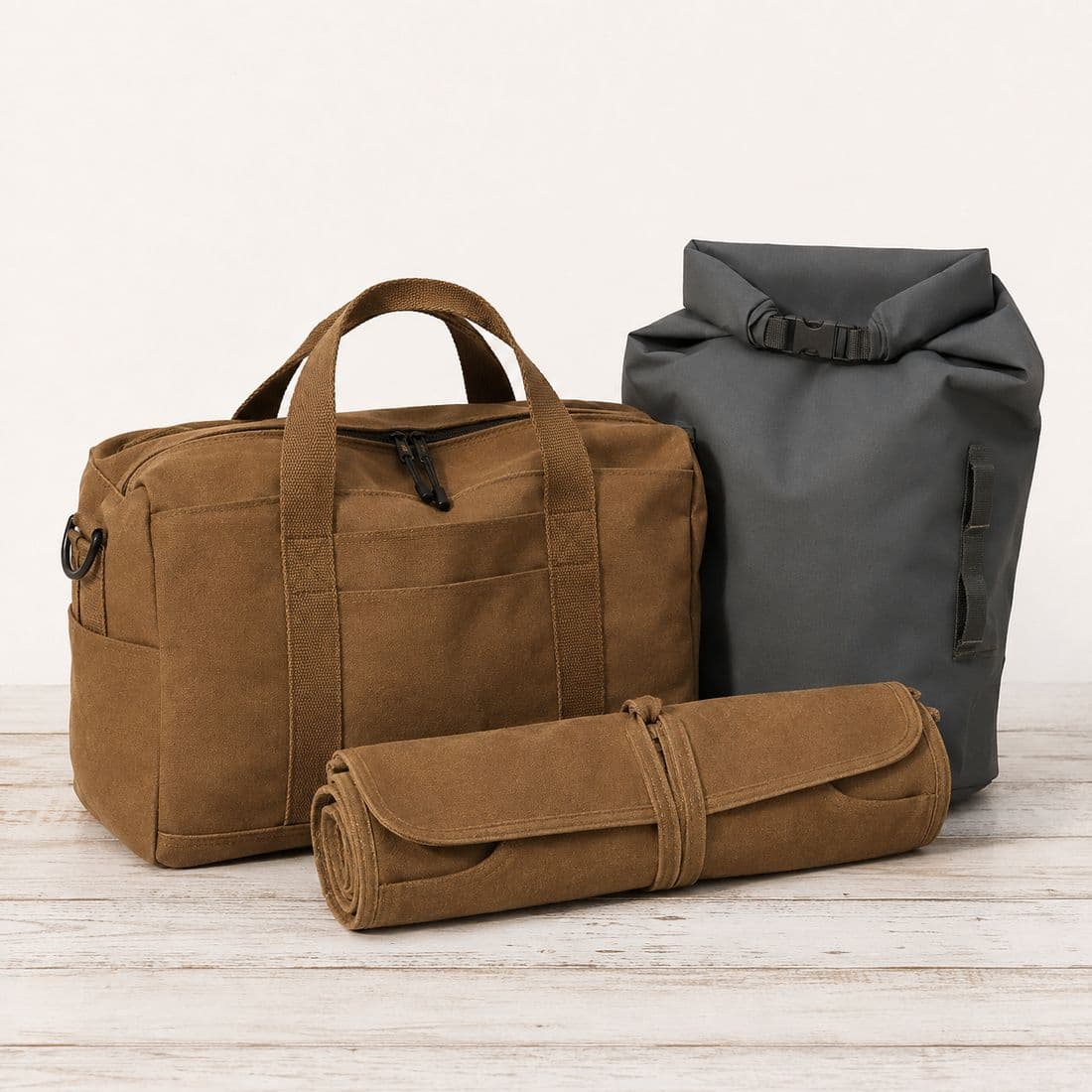 Storage Premium: The canvas bag, the tool roll and the dry bag together, which is what most people end up buying separately anyway.